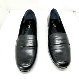 LAUREN RALPH LAUREN💥SOLD OUT💥JONELLE BLACK LEATHER LOAFERS SIZE 9B